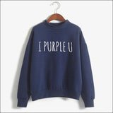 BTS - ’I PURPLE U’ Sweatshirt Women - Navy Blue / M - BTS