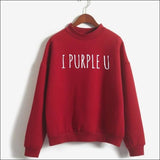 BTS - ’I PURPLE U’ Sweatshirt Women - Red / M - BTS