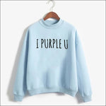 BTS - ’I PURPLE U’ Sweatshirt Women - Sky Blue / M - BTS