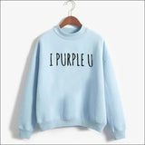 BTS - ’I PURPLE U’ Sweatshirt Women - Sky Blue / M - BTS