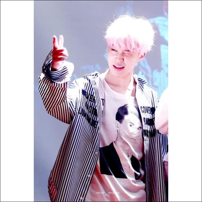 BTS - Jimin Striped Shirt - Blue striped shirt / M - BTS
