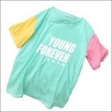 BTS ’YOUNG FOREVER’ Patchwork Short T-Shirt - Green / M - BTS