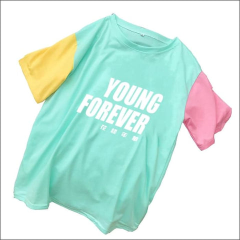 BTS ’YOUNG FOREVER’ Patchwork Short T-Shirt - BTS