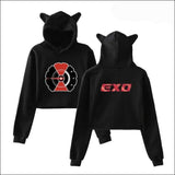 EXO Cat Ears Hoodie - black / L - EXO