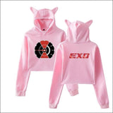 EXO Cat Ears Hoodie - pink / L - EXO