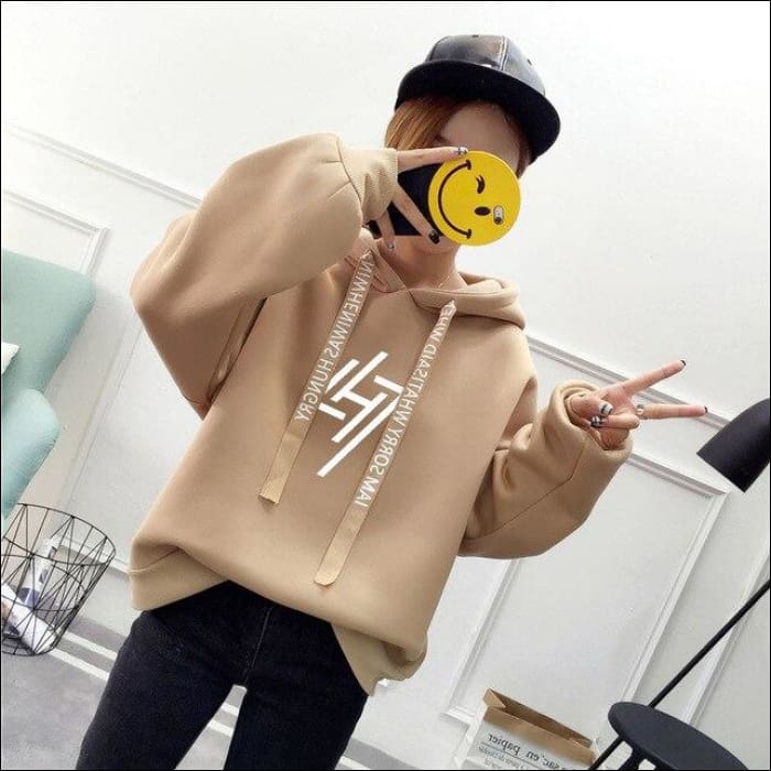 EXO Short Sleeve Ribbon Hoodie - khaki 5 / S - EXO