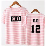 EXO Striped Pink/Black T-Shirt - 1 / One Size - EXO