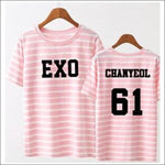 EXO Striped Pink/Black T-Shirt - 11 / One Size - EXO