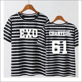 EXO Striped Pink/Black T-Shirt - 12 / One Size - EXO