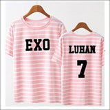 EXO Striped Pink/Black T-Shirt - 17 / One Size - EXO