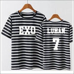 EXO Striped Pink/Black T-Shirt - 18 / One Size - EXO