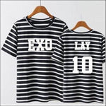 EXO Striped Pink/Black T-Shirt - 4 / One Size - EXO