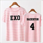 EXO Striped Pink/Black T-Shirt - 7 / One Size - EXO