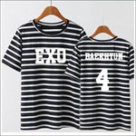 EXO Striped Pink/Black T-Shirt - 8 / One Size - EXO