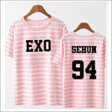 EXO Striped Pink/Black T-Shirt - 9 / One Size - EXO