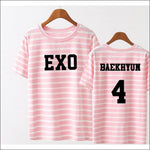 EXO Striped Pink/Black T-Shirt - EXO