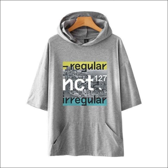 NCT 127 ’Regular’ Short Sleeve Hoodie - Gray / 4XL