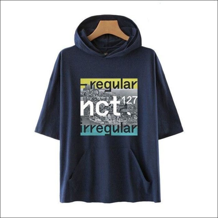 NCT 127 ’Regular’ Short Sleeve Hoodie - Navy / 4XL