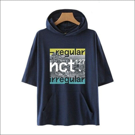 NCT 127 ’Regular’ Short Sleeve Hoodie - Navy / 4XL