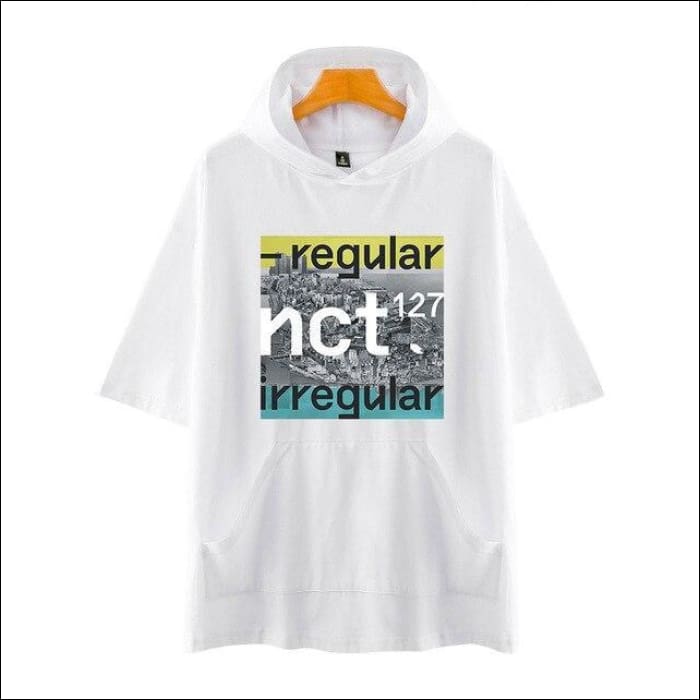 NCT 127 ’Regular’ Short Sleeve Hoodie - White / 4XL
