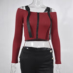 Stylish Strapped Sexy Crop Top with Zipper