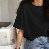 Icon Folded Sleeve Long Cotton T-Shirt