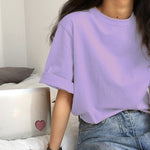 Icon Folded Sleeve Long Cotton T-Shirt