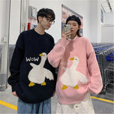 Pullover Cartoon Goose Knitted Couple Sweater