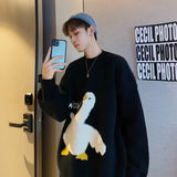 Pullover Cartoon Goose Knitted Couple Sweater