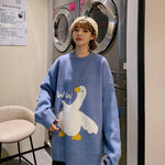 Pullover Cartoon Goose Knitted Couple Sweater