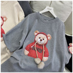 Kawaii Fur Ball Tshirt Summer Cotton Half Sleeve Round Neck