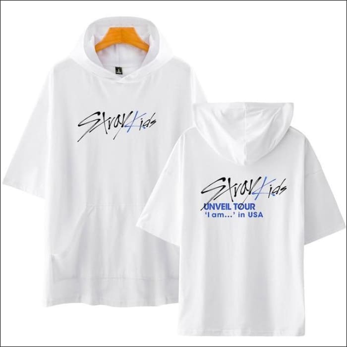 StrayKids Short Sleeve Hoodie - white3 / XS - StrayKids